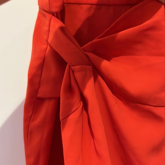 Orange-Red Noisy May skirt with knot detail L - Picture 2 of 4